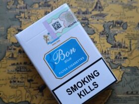 迪拜免税蓝bon,阿联酋的香烟品牌,5焦的,偏淡了点,整体还行,感觉